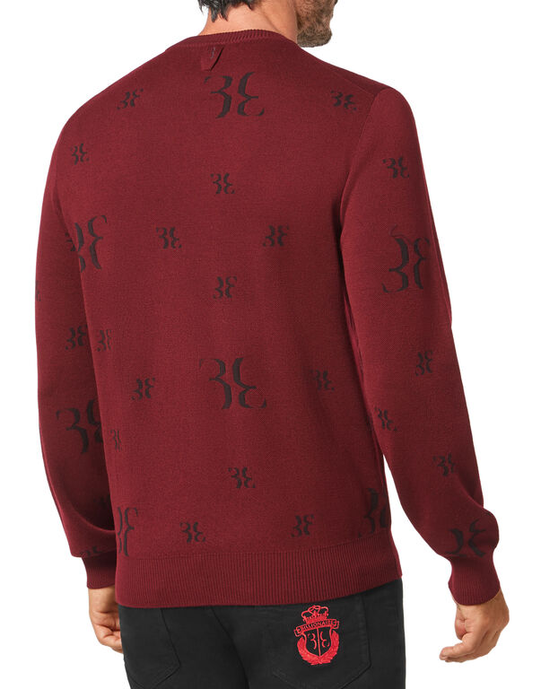 Merino Wool Pullover Round Neck LS All Over BB