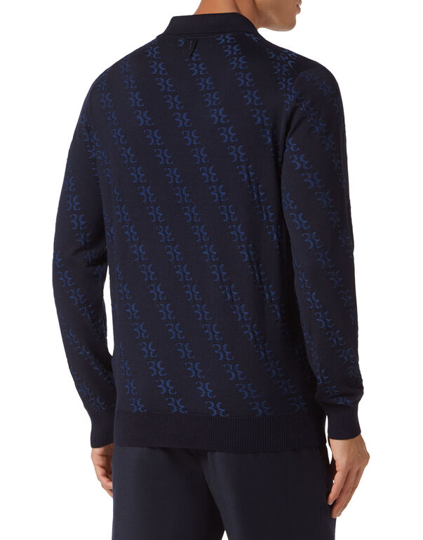 Wool and Silk Pullover Polo-Neck LS