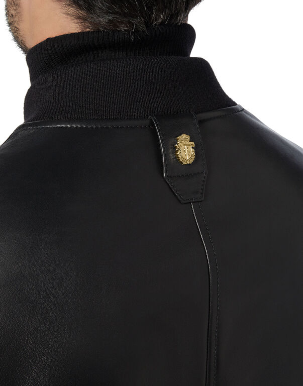 Leather Bomber Embossed Crest