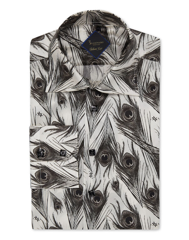 Silk Shirt Silver Cut LS/Flavio Feathers