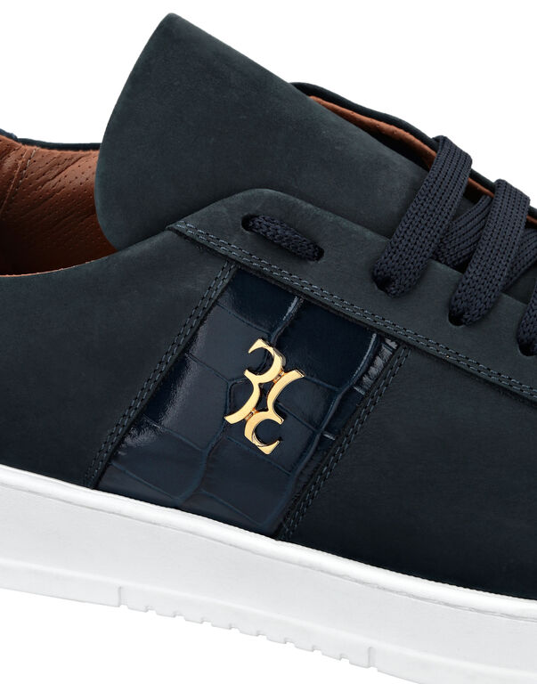 Nabuk and Leather Lo-Top Sneakers