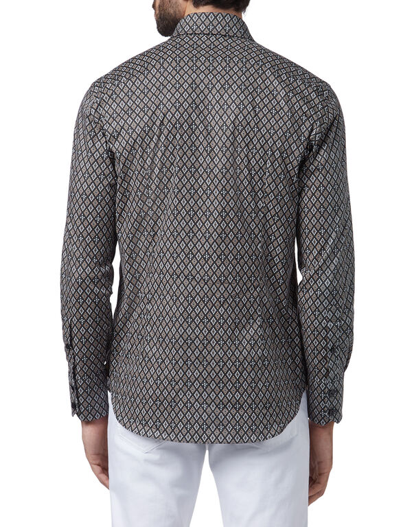 Shirt Silver Cut LS/Flavio Geometric