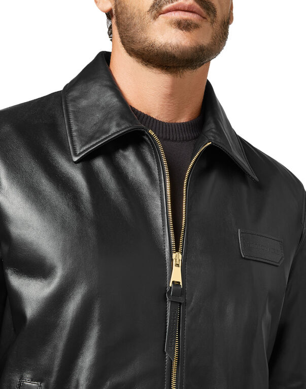 Leather Bomber Istitutional