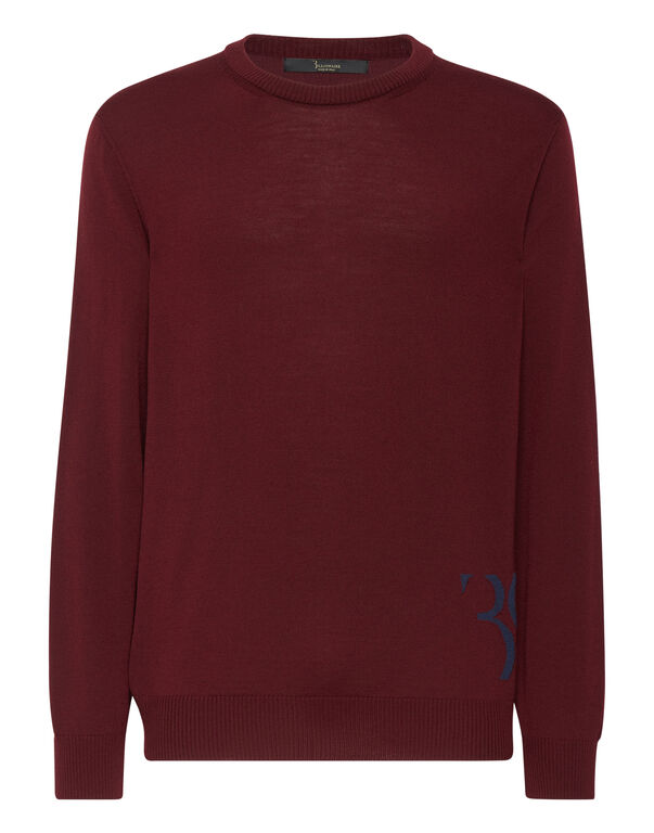 Wool and Silk Pullover Round Neck LS