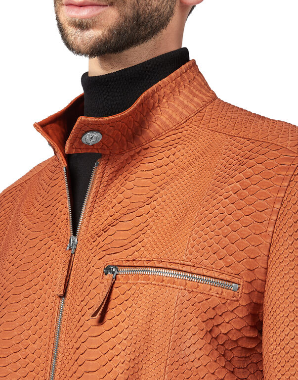 Python Leather Jacket Luxury