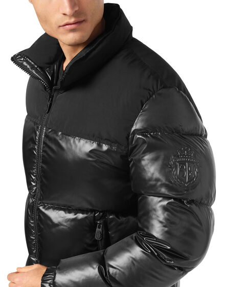 Nylon Down Jacket Bicolor Crest