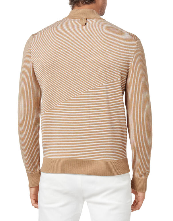Wool and Cotton Pullover full zip Iconic