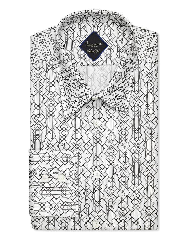 Shirt Silver Cut LS/Milano Geometric