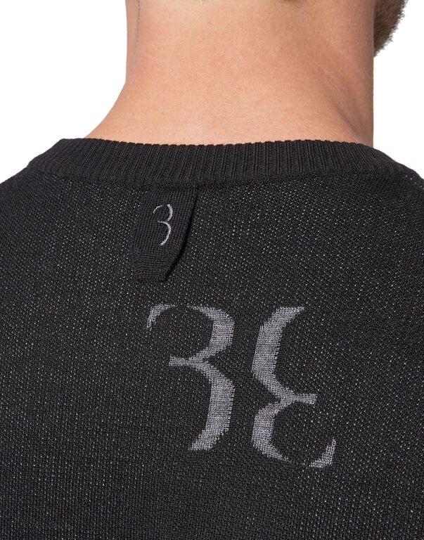Merino Wool Pullover Round Neck LS All Over BB