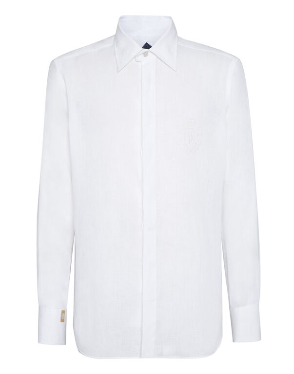 Linen Shirt Silver Cut LS