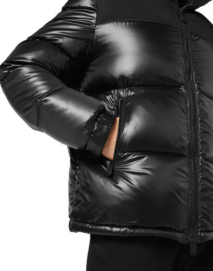 Nylon Down Jacket Bicolor Crest