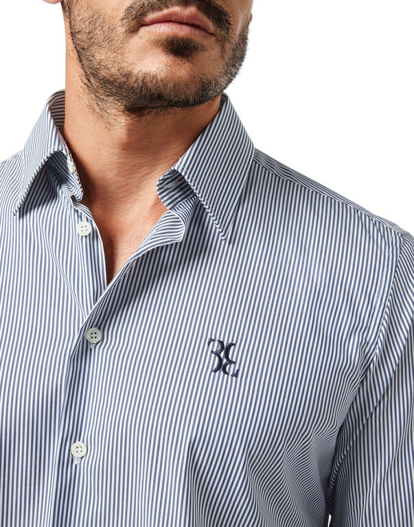 Shirt Silver Cut LS/Milano Stripes