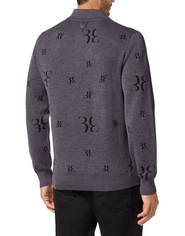 Merino Wool Pullover Polo-Neck LS All Over BB