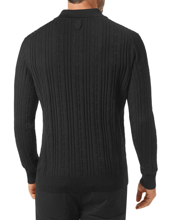 Pullover Polo-Neck LS All over BB