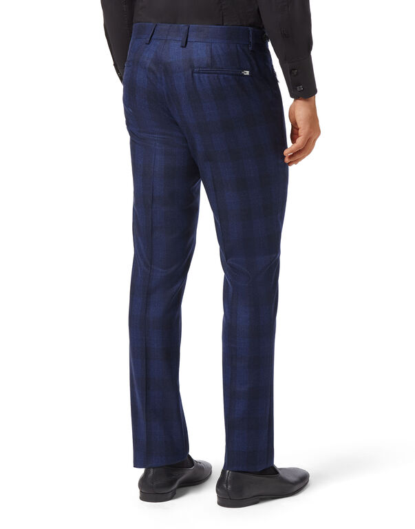 Wool Long Trousers Tailored fit Check Crest