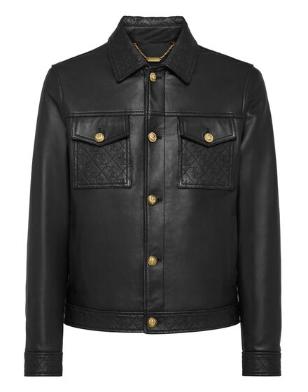 Leather Denim Jacket