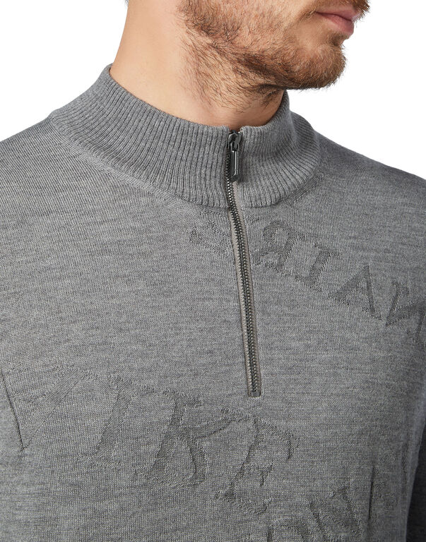Pullover zip mock Logos