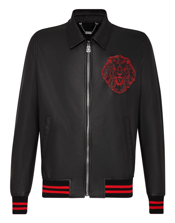 Leather Bomber Lion