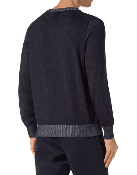 Silk/Wool Pullover V-Neck LS