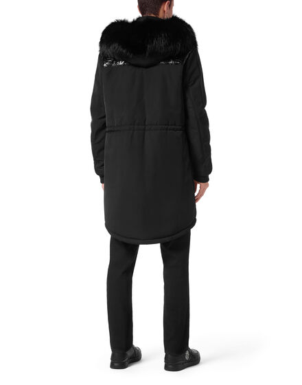 Nylon Parka With Python Inserts