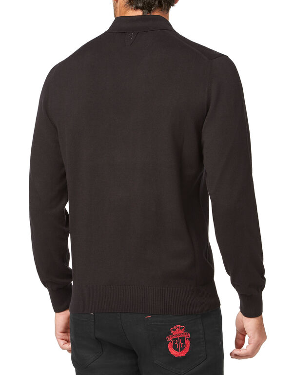 Cotton Pullover Polo-Neck LS Crest
