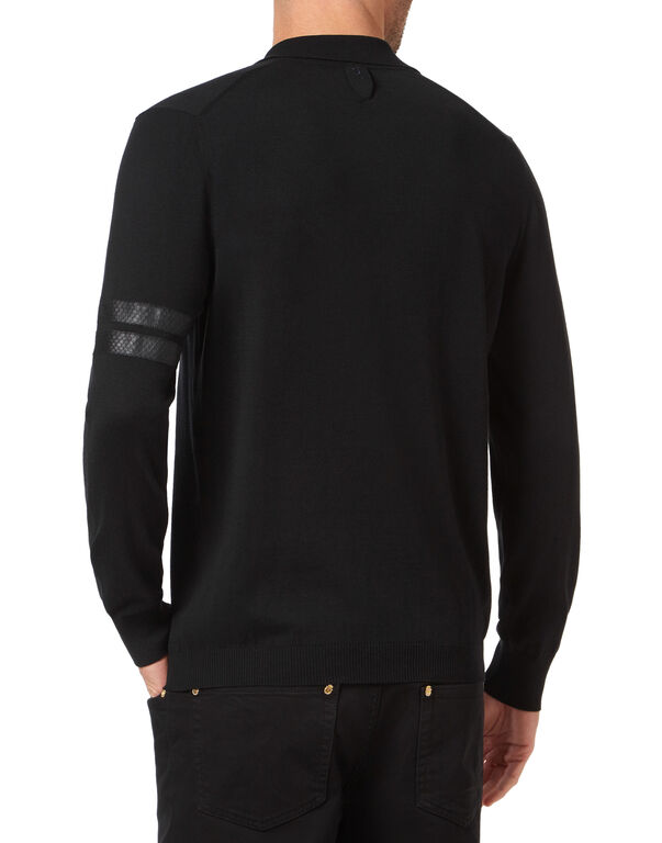 Knit Pullover Polo-Neck LS