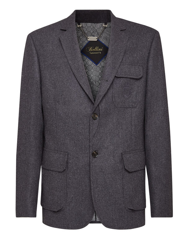 Wool Cashmere Blazer Tailored Fit Crest