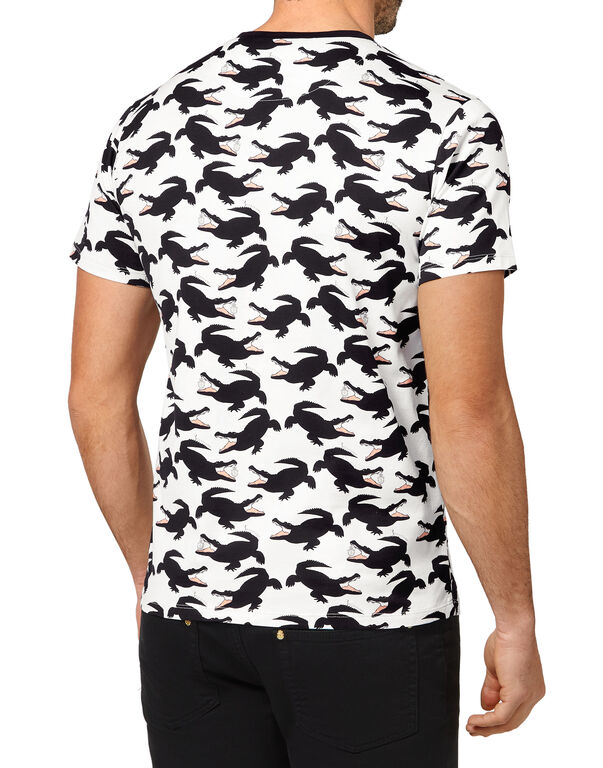 T-shirt Round Neck SS All over print Crocodile