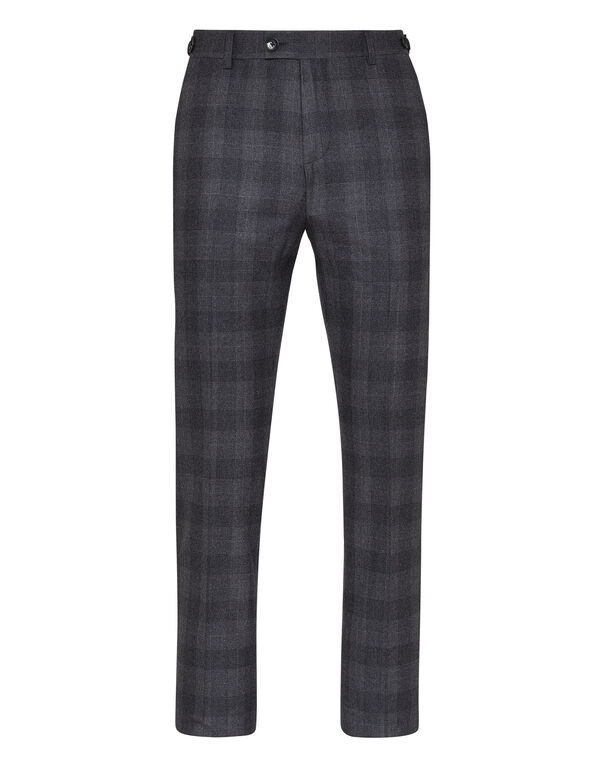 Wool Long Trousers Tailored fit Check Crest