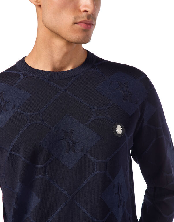 Silk/Wool Pullover Round Neck LS