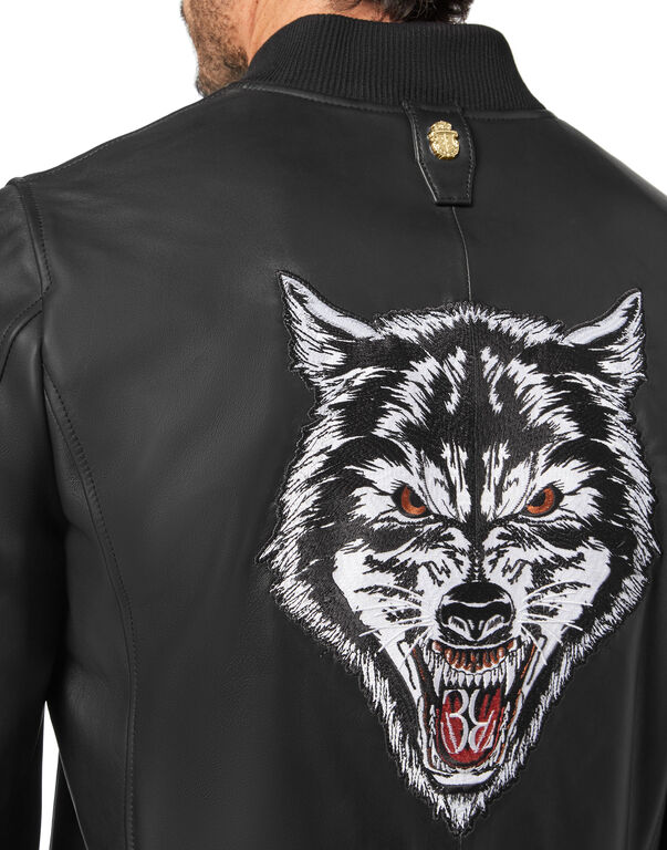 Leather Bomber Wolf