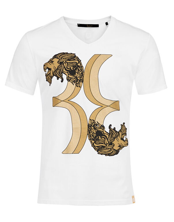 T-shirt V-Neck SS Double Lion