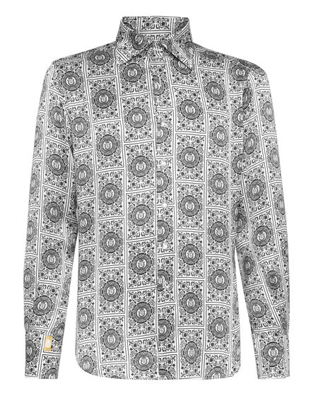 Silk Shirt Silver Cut LS/Flavio Floral Geometric