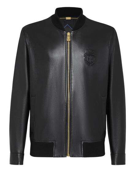 Leather Bomber Embossed Crest