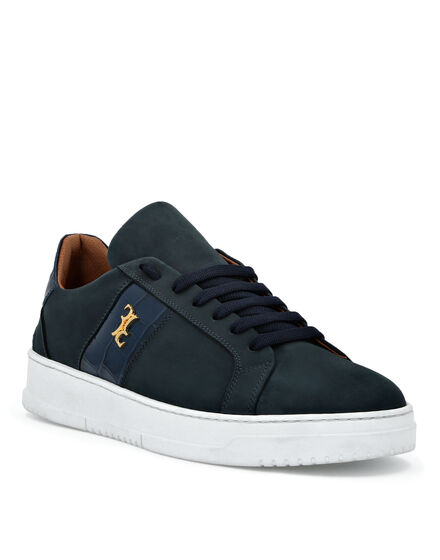 Nabuk and Leather Lo-Top Sneakers