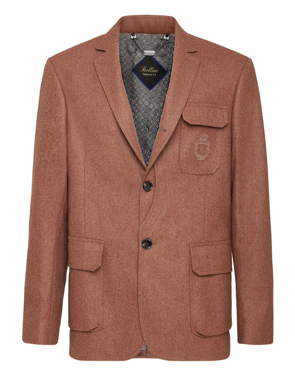 Wool Cashmere Blazer Tailored Fit Crest