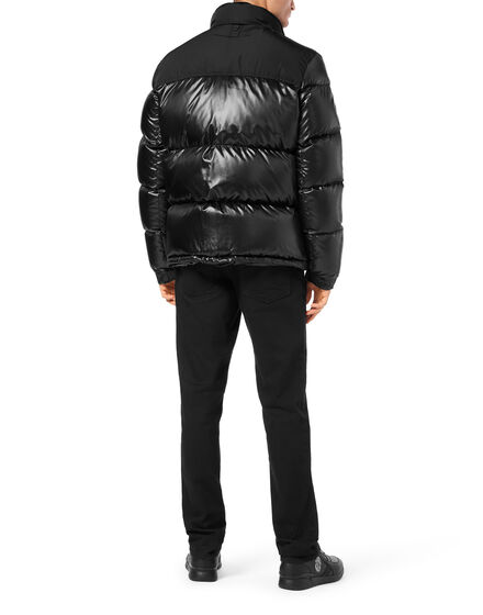 Nylon Down Jacket Bicolor Crest