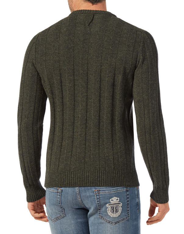 Wool Pullover Round Neck LS Double B