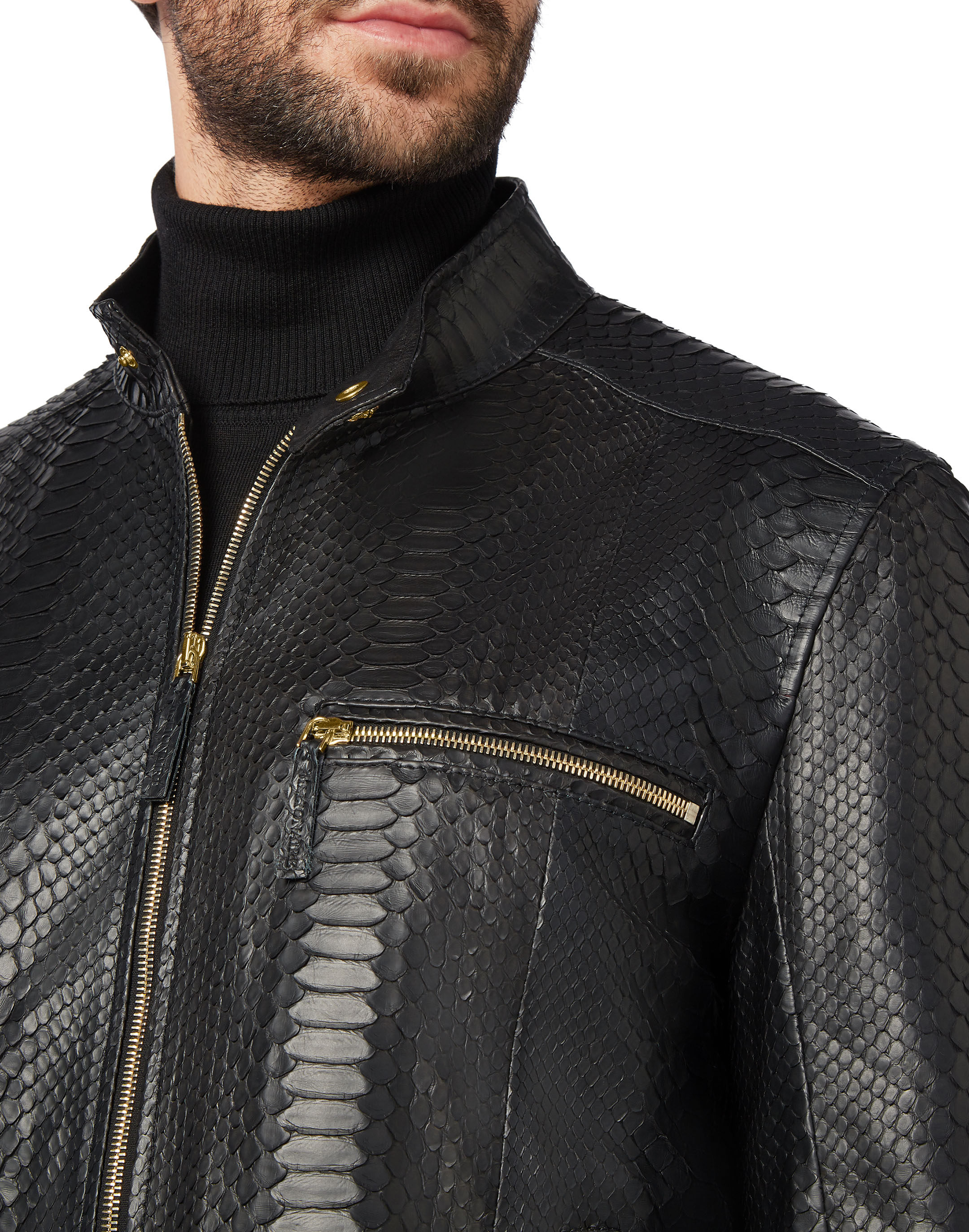 Buy Python Biker Leather Jacket